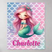 Mermaid-individuelle Name Poster (Vorne)