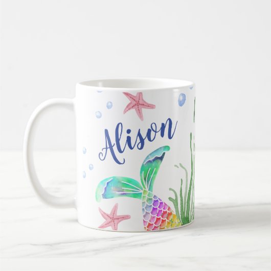 Mermaid Individuelle Name Tasse (Links)