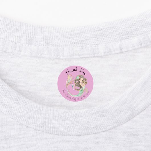 Mermaid-Inspiriert Kinderdusche Vielen Dank Etiketten (Befestigt)
