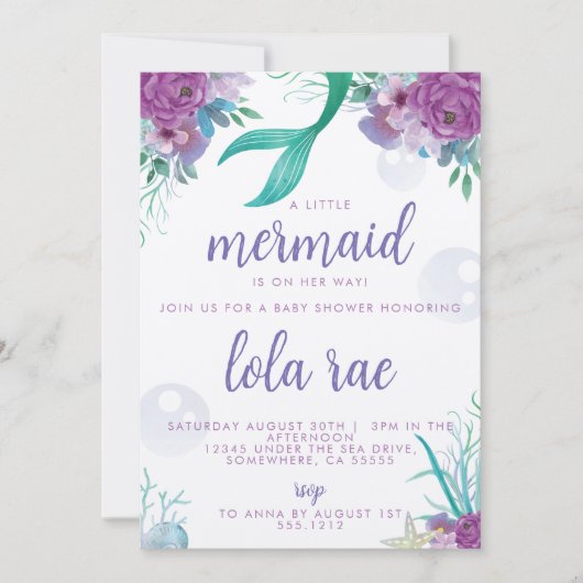 MERMAID INVITATION EINLADUNG (Vorderseite)