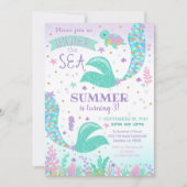 Mermaid Invitation, Mädchen unter dem Meer Einladu Einladung (Vorderseite)