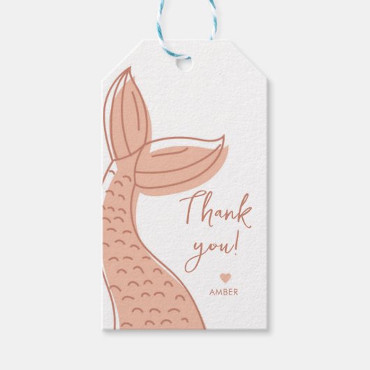 Mermaid Invitation, Minimalist, Under the Sea, Mer Geschenkanhänger (Vorderseite)