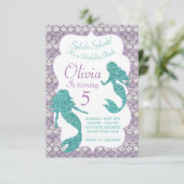 Mermaid Invitation, Under Sea Party Einladung (Stehend Vorderseite)