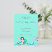 MERMAID INVITATIONS, GEBURTSTAGLICHE EINLADUNGEN (Stehend Vorderseite)
