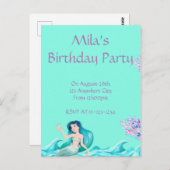 MERMAID INVITATIONS, GEBURTSTAGLICHE EINLADUNGEN (Vorne/Hinten)