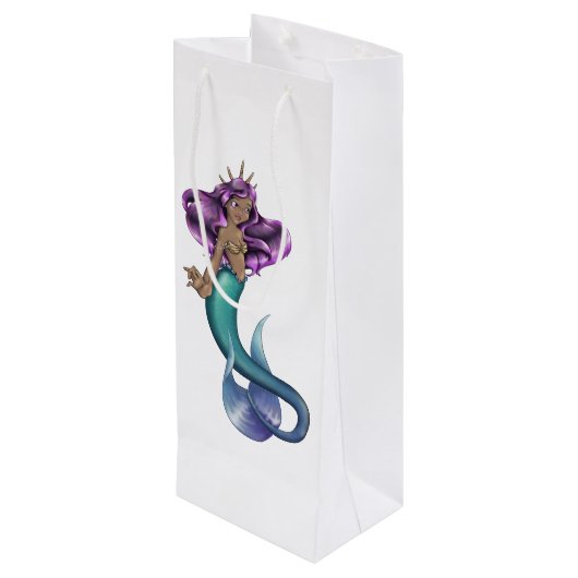 Mermaid Iole Geschenktüte Für Weinflaschen (Rückseite Schrägansicht)