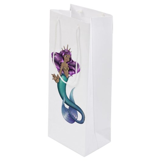 Mermaid Iole Geschenktüte Für Weinflaschen (Vorderseite Schrägansicht)