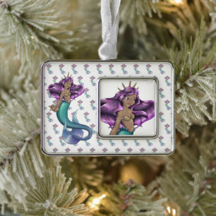 Mermaid Iole Rahmen-Ornament Silber
