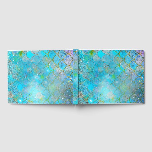Mermaid Iridescent Pearl Shimmer Glitzer Sparkle Gästebuch (Voll)