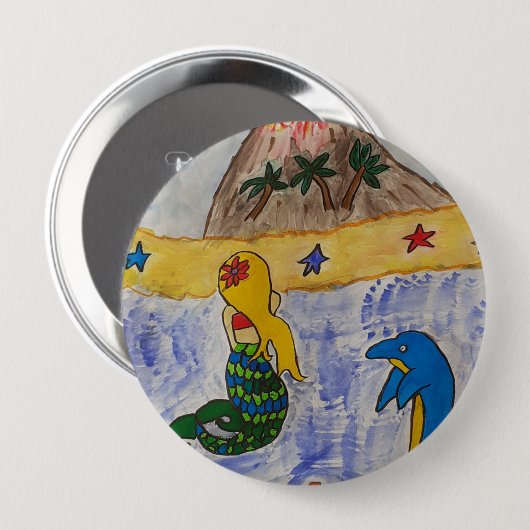 Mermaid Island Abzeichen Button (Vorne & Hinten)