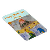 Mermaid Island Birthday Flexible Magnet (Rechte Seite)