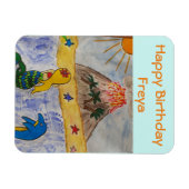 Mermaid Island Birthday Flexible Magnet (Horizontal)