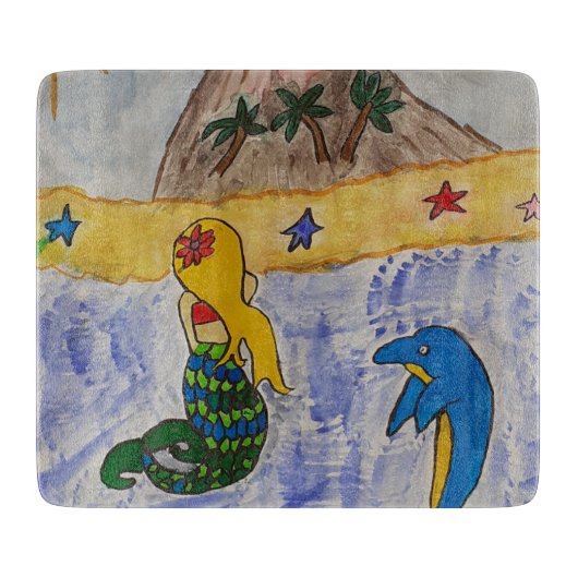 Mermaid Island Chopping Board Schneidebrett (Vorderseite)