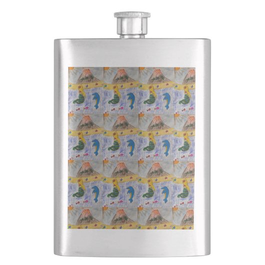 Mermaid Island Classic Flask Flachmann (Vorderseite)