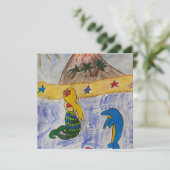 Mermaid Island Flat Grußkarte (Stehend Vorderseite)