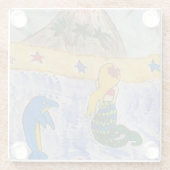 Mermaid Island Glass Untersetzer (Rückseite)