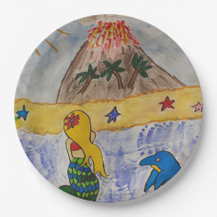 Mermaid Island Paper Plate Pappteller