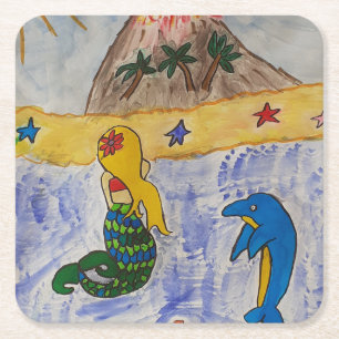 Mermaid Island Paper Untersetzer