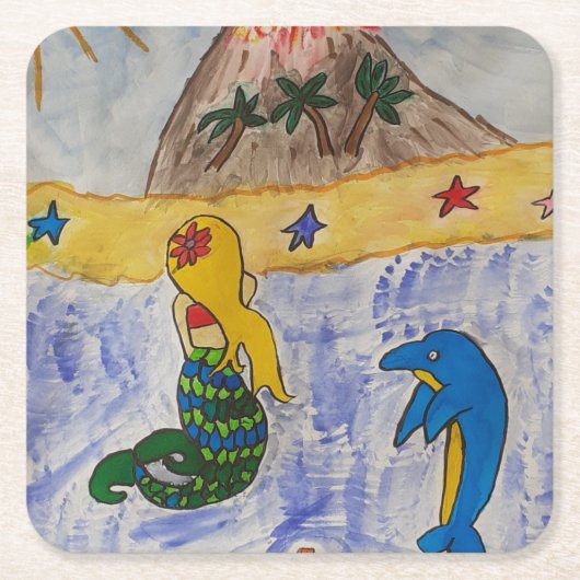 Mermaid Island Paper Untersetzer (Vorderseite)
