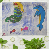 Mermaid Island Teetuch Geschirrtuch (Gefaltet)