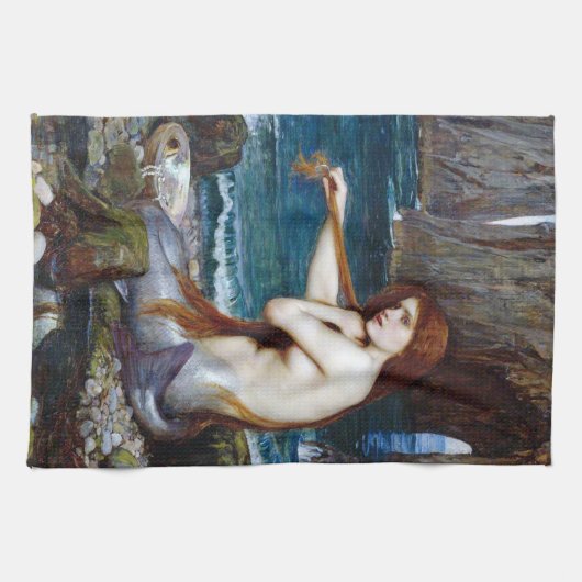 Mermaid, John William Waterhouse Geschirrtuch (Horizontal)