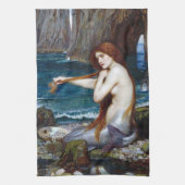 Mermaid, John William Waterhouse Geschirrtuch (Vertikal)