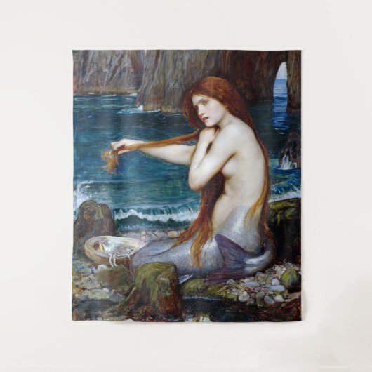 Mermaid, John William Waterhouse Wandteppich (Vorderseite)