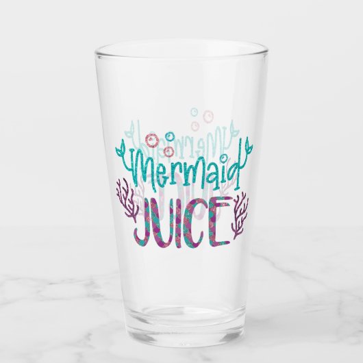 Mermaid Juice Beer Drink Glass Pint Glitzer Glas (Vorderseite)