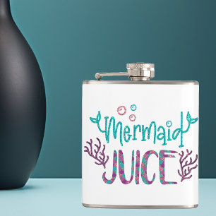 Mermaid Juice Glitzer Handwriting Funny Flachmann
