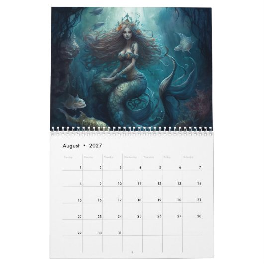 Mermaid-Kalender Kalender (Aug 2027)