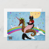 Mermaid Katze auf der Rainbow Postkarte (Vorne/Hinten)