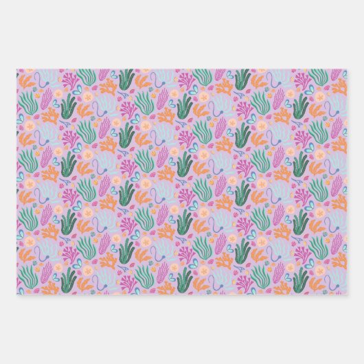 Mermaid Kelp Wrapping Paper Geschenkpapier Set (Vorderseite 2)
