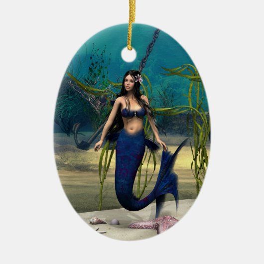 Mermaid Keramik Ornament (Vorne)