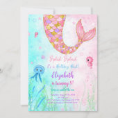 Mermaid Kids Einladung (Vorderseite)