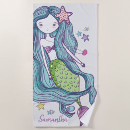 Mermaid Kids Personalisiert Strandtuch