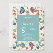 Mermaid Kindergeburtstag Einladung (Vorderseite)