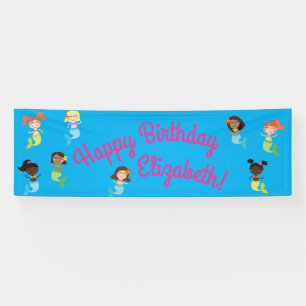 Mermaid Kindergeburtstag Pool Party Banner