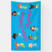 Mermaid Kindergeburtstag Pool Party Banner (Vertikal)