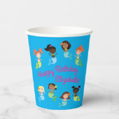 Mermaid Kindergeburtstag Pool Party Pappbecher (Vorderseite)