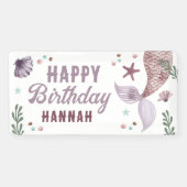 Mermaid Kindergeburtstag Sea Lila Banner (Horizontal)