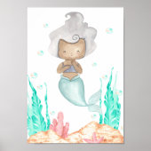 Mermaid Kinderzimmer Poster Ocean Kids Room Print (Vorne)
