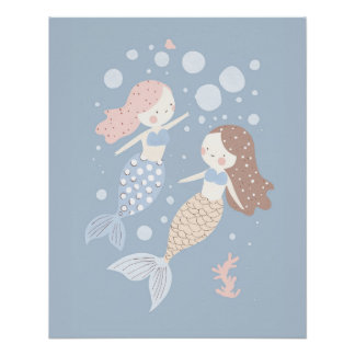 Mermaid Kinderzimmer Print for Kids Playroom Pasta Poster