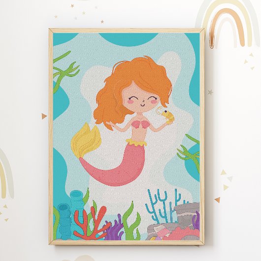Mermaid Kinderzimmer Print Kids Room Poster