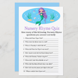 Mermaid Kinderzimmer Rhyme Quiz Kinderduschenspiel