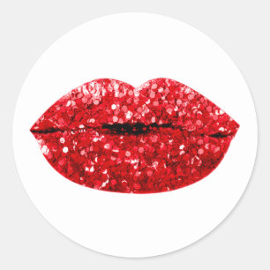 Mermaid Kiss Lips Makeup Artist Red Vielen Dank Runder Aufkleber