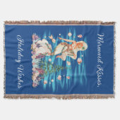 Mermaid Kisses, Holiday wünscht Fringed Throw Decke (Vorderseite)