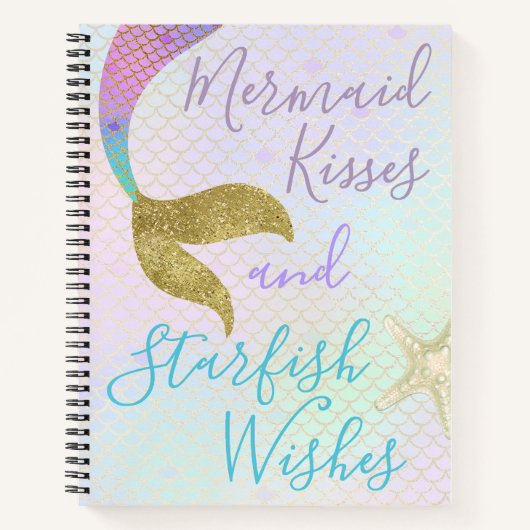 Mermaid Kisses & Starfish Wünsche Notizblock (Vorderseite)