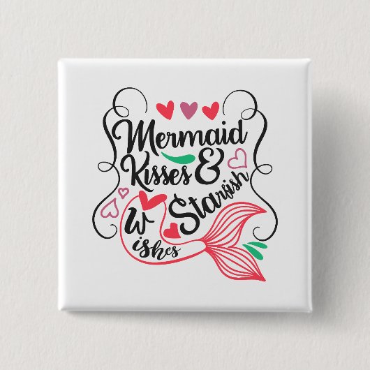 Mermaid Kisses Starfish wünscht Button (Vorderseite)