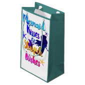 Mermaid Kisses & Starfish wünscht Wasserfarbenstra Kleine Geschenktüte (Rückseite Schrägansicht)