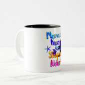 Mermaid Kisses & Starfish wünscht Wasserfarbenstra Zweifarbige Tasse (Vorderseite Links)